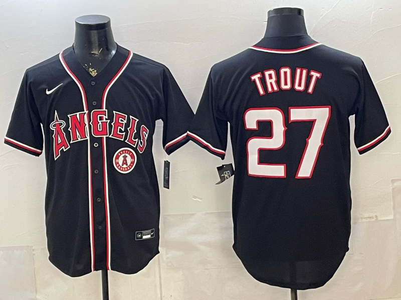 Men Los Angeles Angels #27 Trout black Nike MLB 2026 Jersey 09812